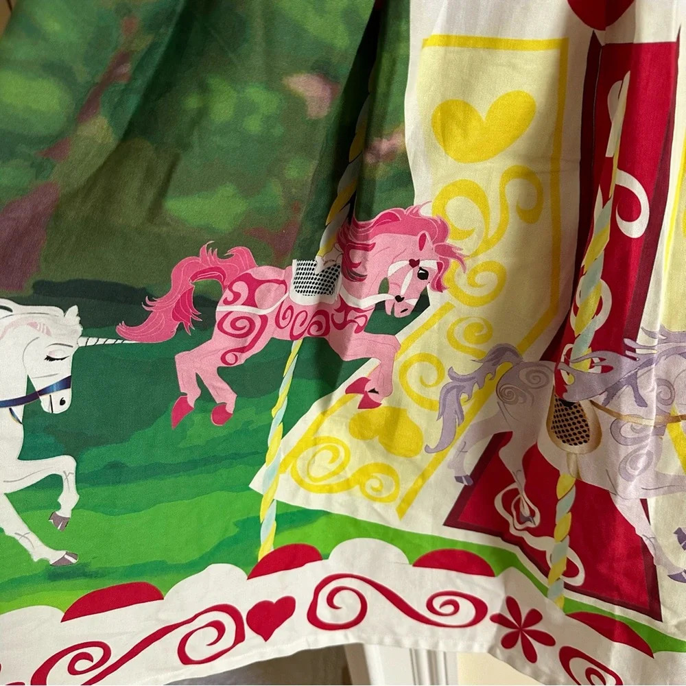 Rare Unique Vintage Disney Small Mary Poppins Enchanted Carrousel Horses Skirt S - Picture 4 of 8